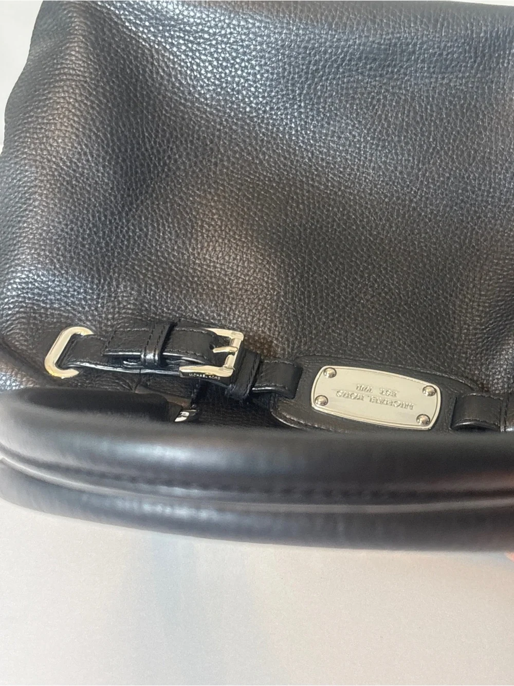Michael Kors Black Hamiliton Weekender Leather Tote Satchel with Silver Hardware